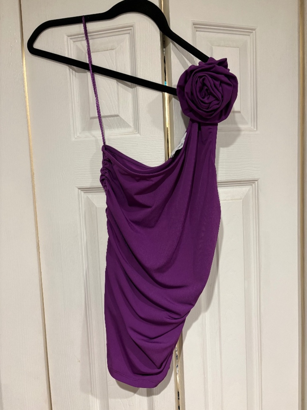 Mango off the shoulder top purple